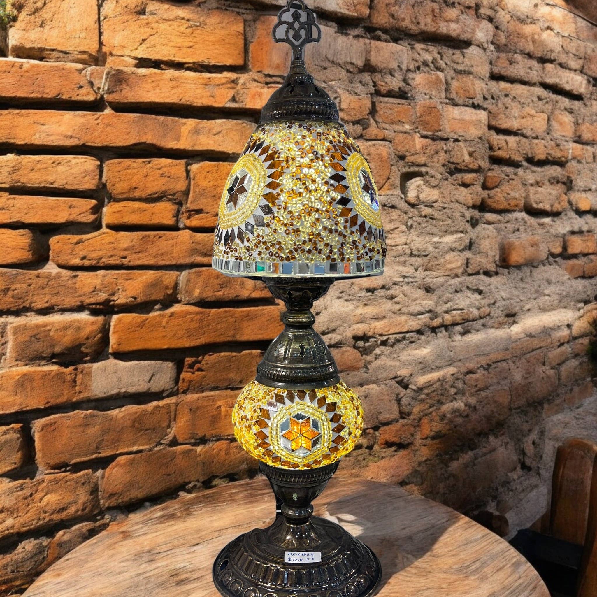 86921: 6" OPEN END MOSAIC SHADE "READING" TABLE LAMP WITH 3"