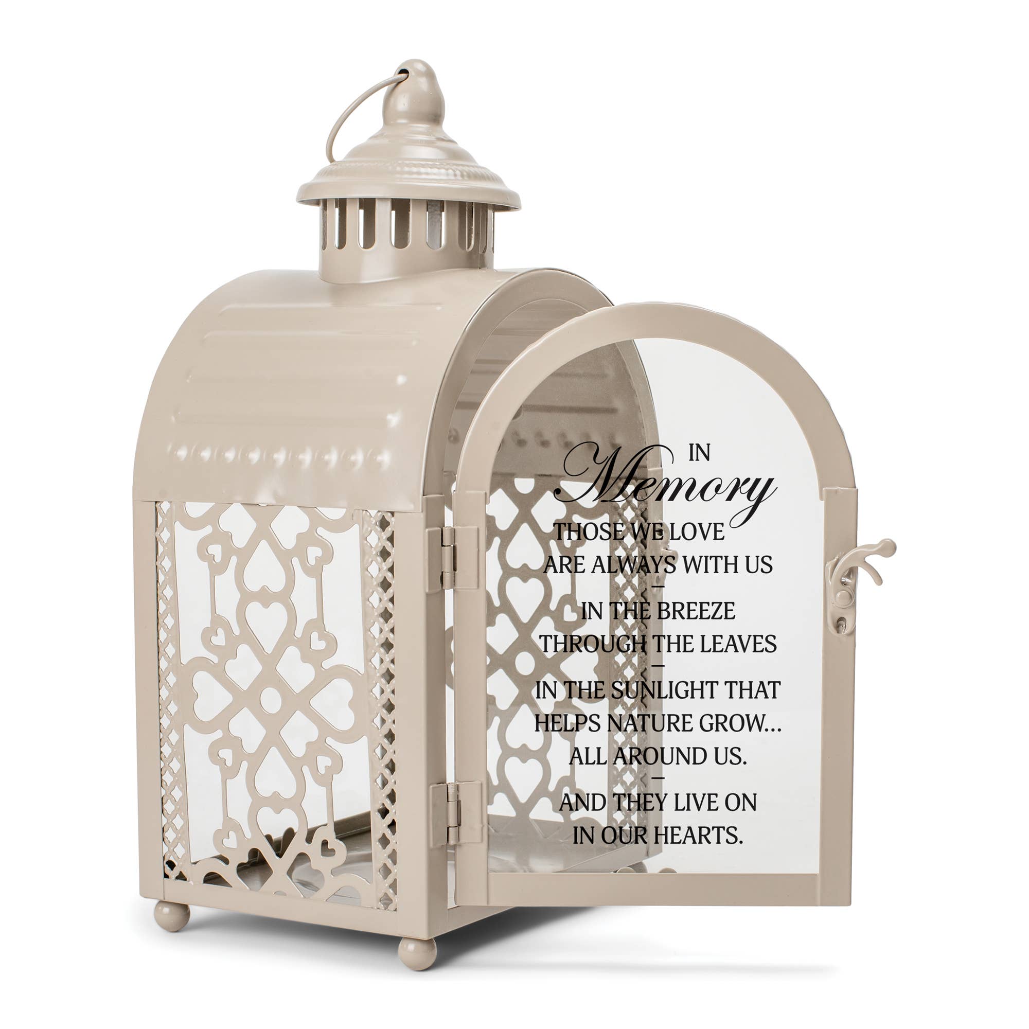 In Memory Those We Love - Grey Metal Lantern