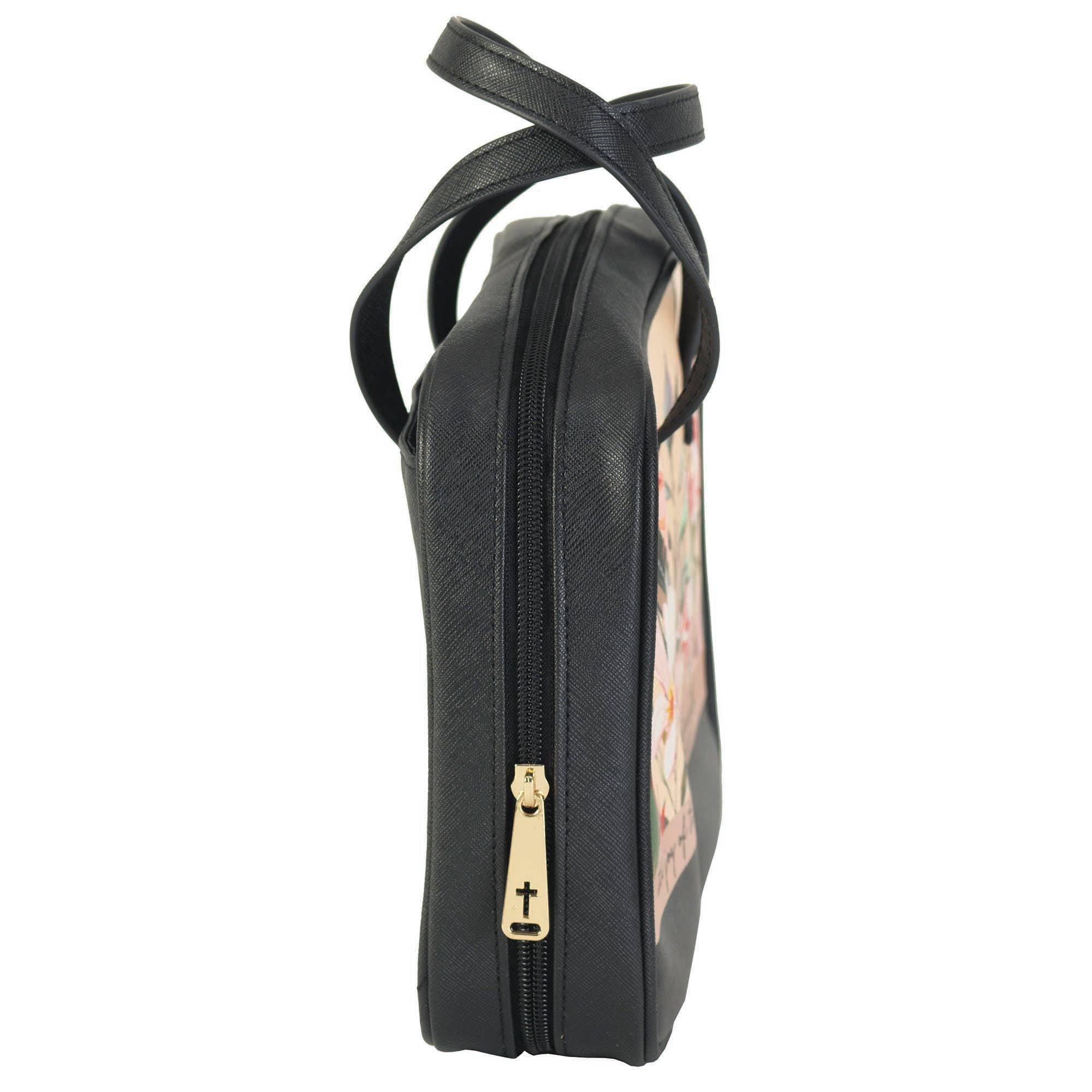 White Dove -BC -"THE JOY OF THE LORD" - FLORAL-BLACK