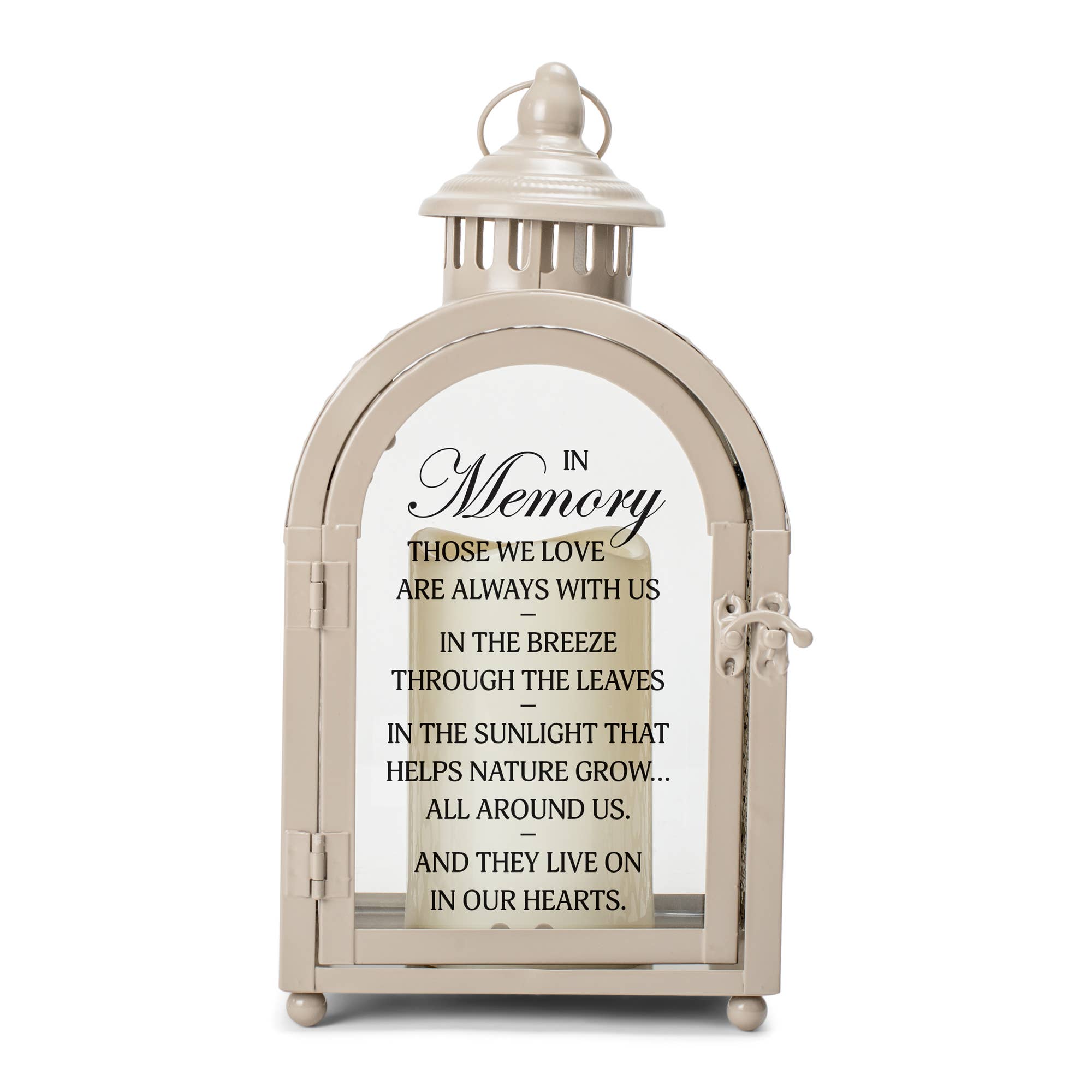 In Memory Those We Love - Grey Metal Lantern