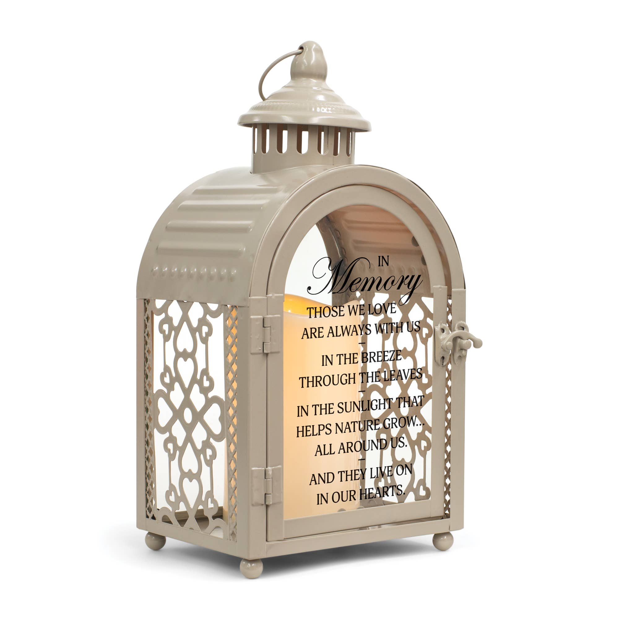 In Memory Those We Love - Grey Metal Lantern