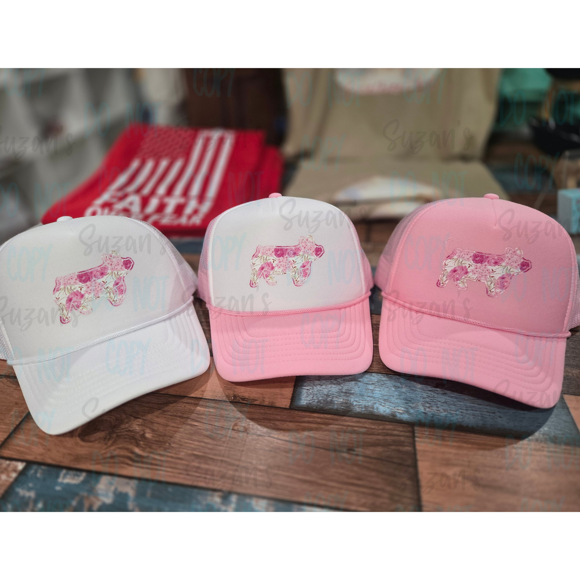 Floral Pig Hat