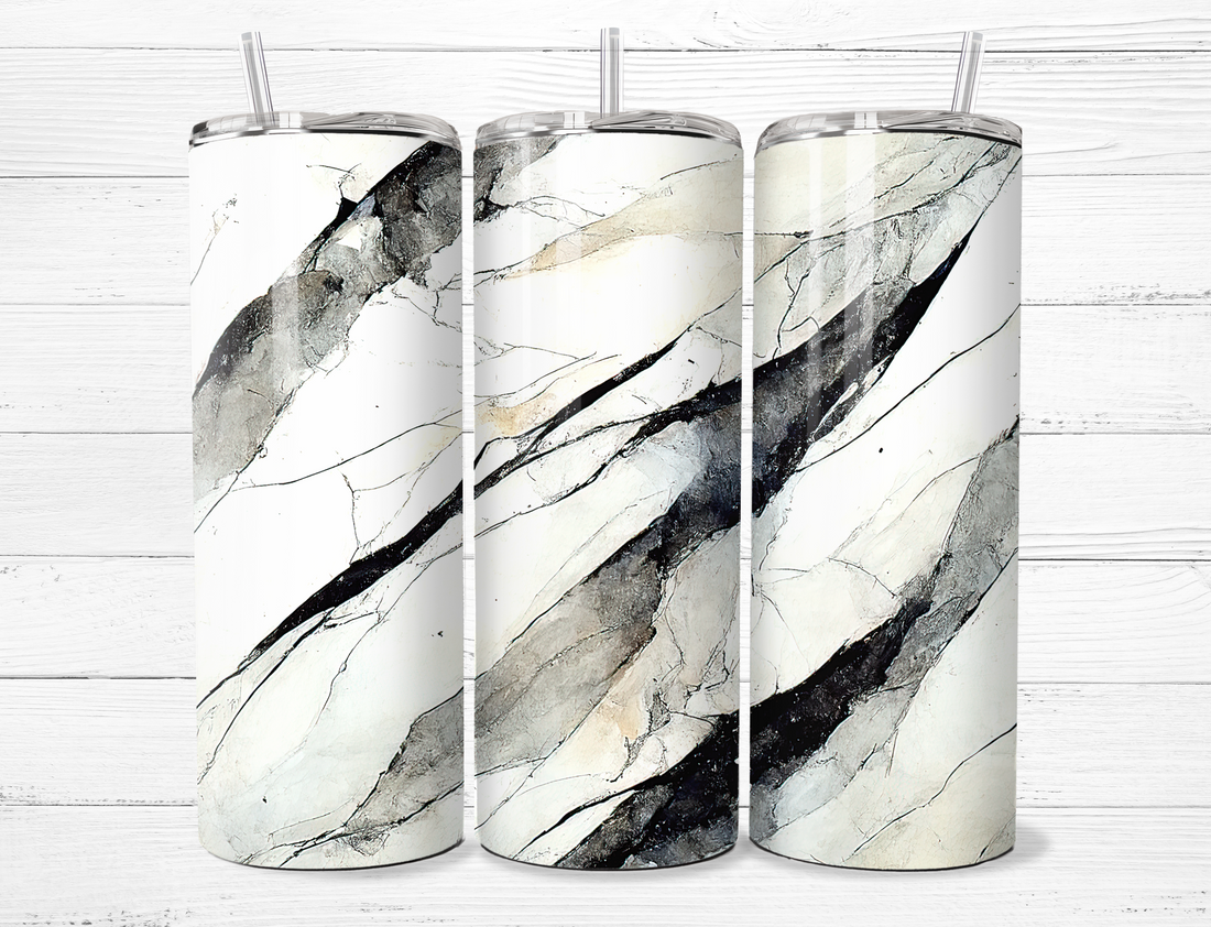 White & Black Marble Tumbler