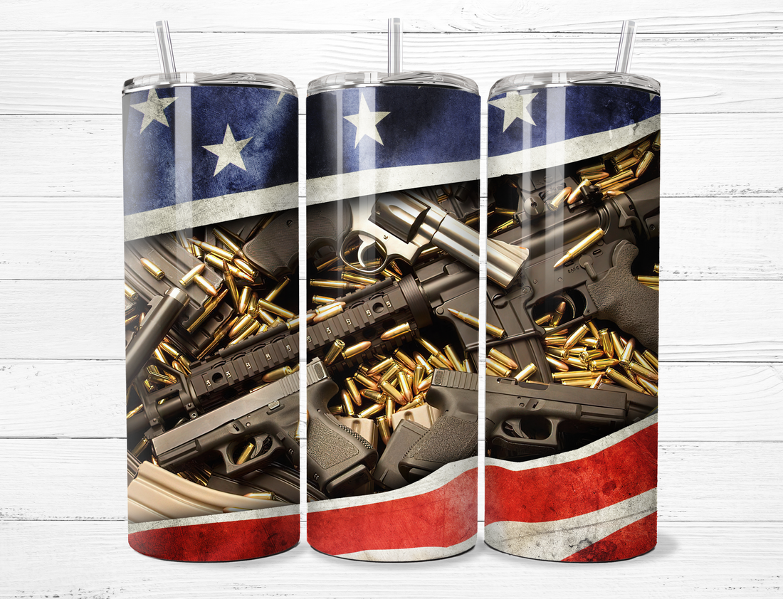 American Flag Ammo Tumbler