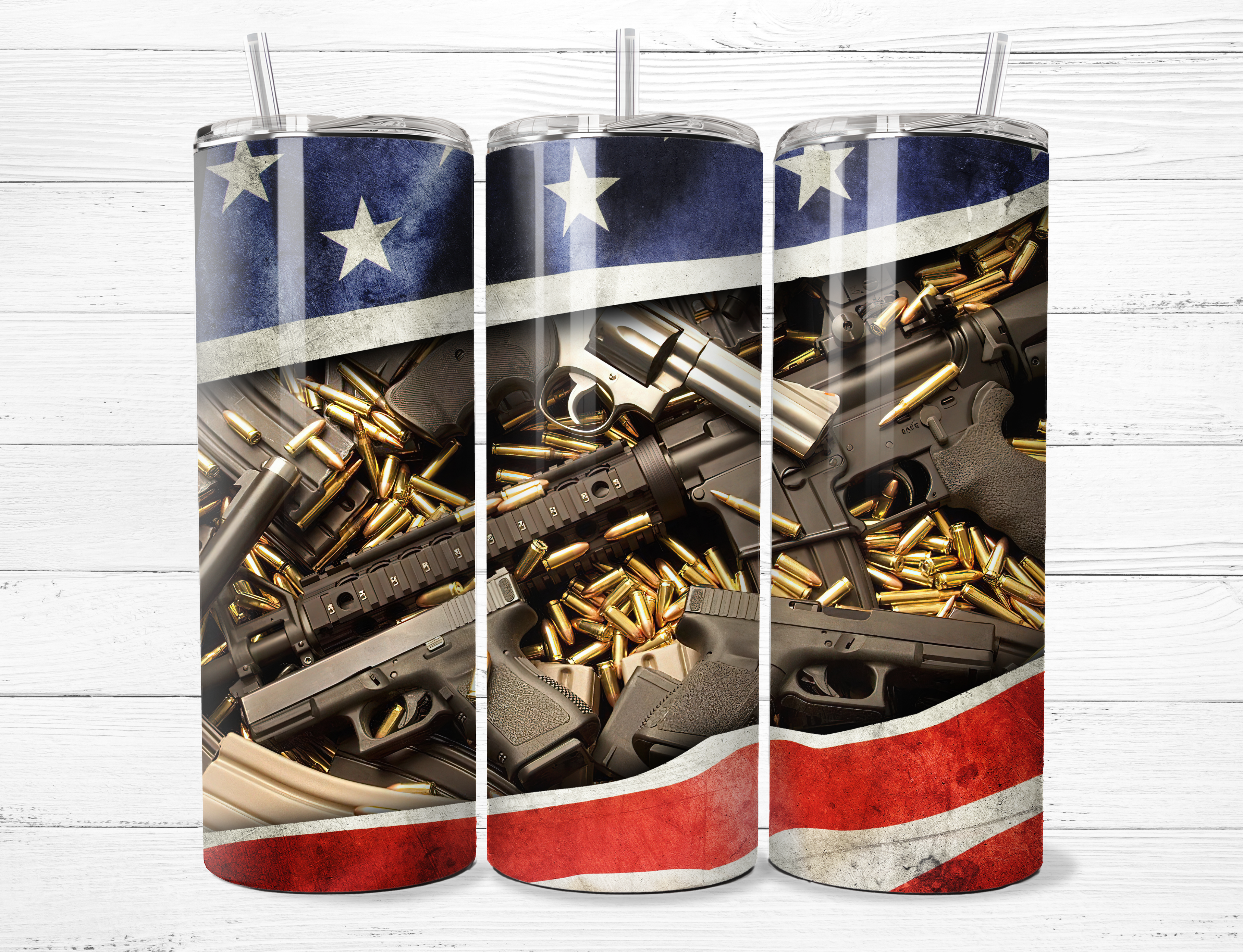 American Flag Ammo Tumbler
