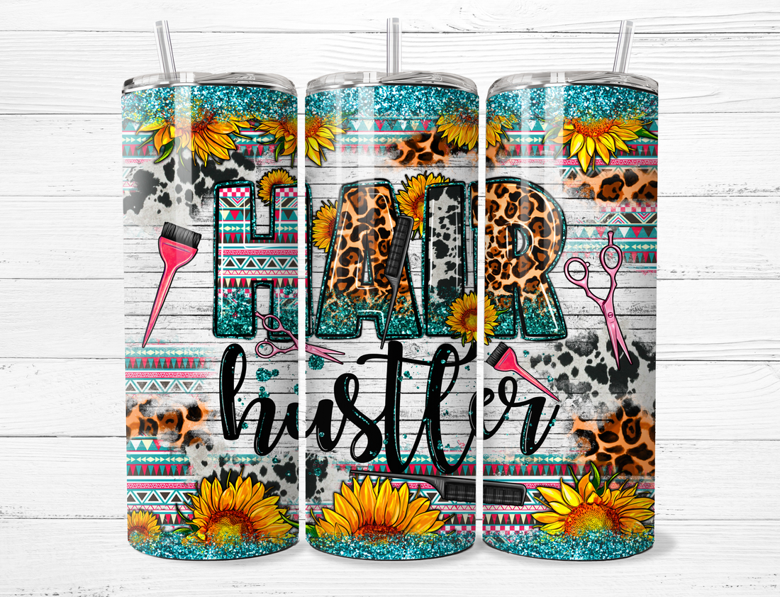 Hair Hustler & Sunflowers Tumbler