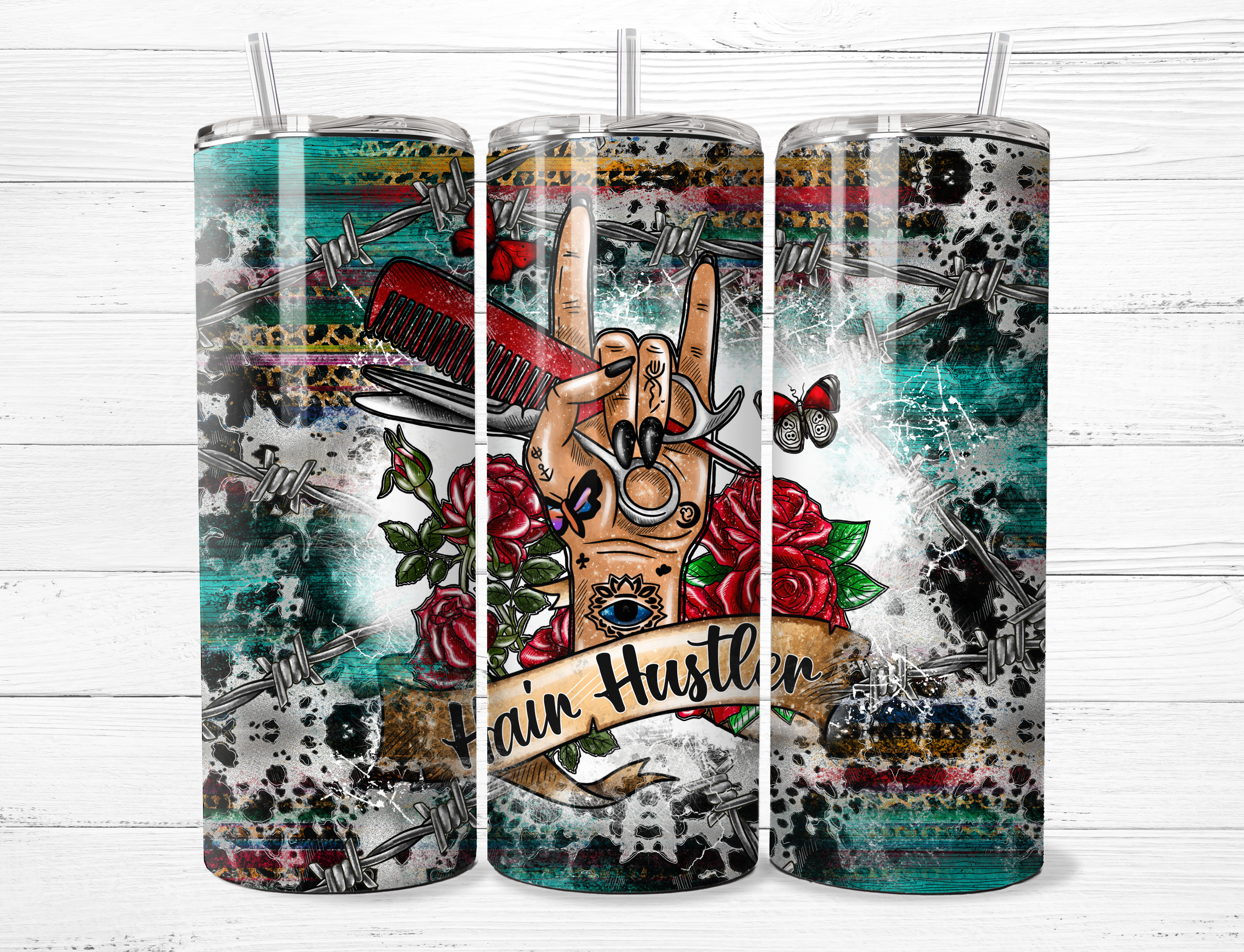 Hair Hustler & Roses Tumbler