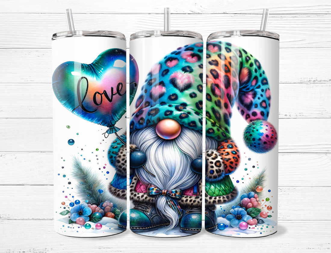 Multicolor Valentine Gnome Tumbler