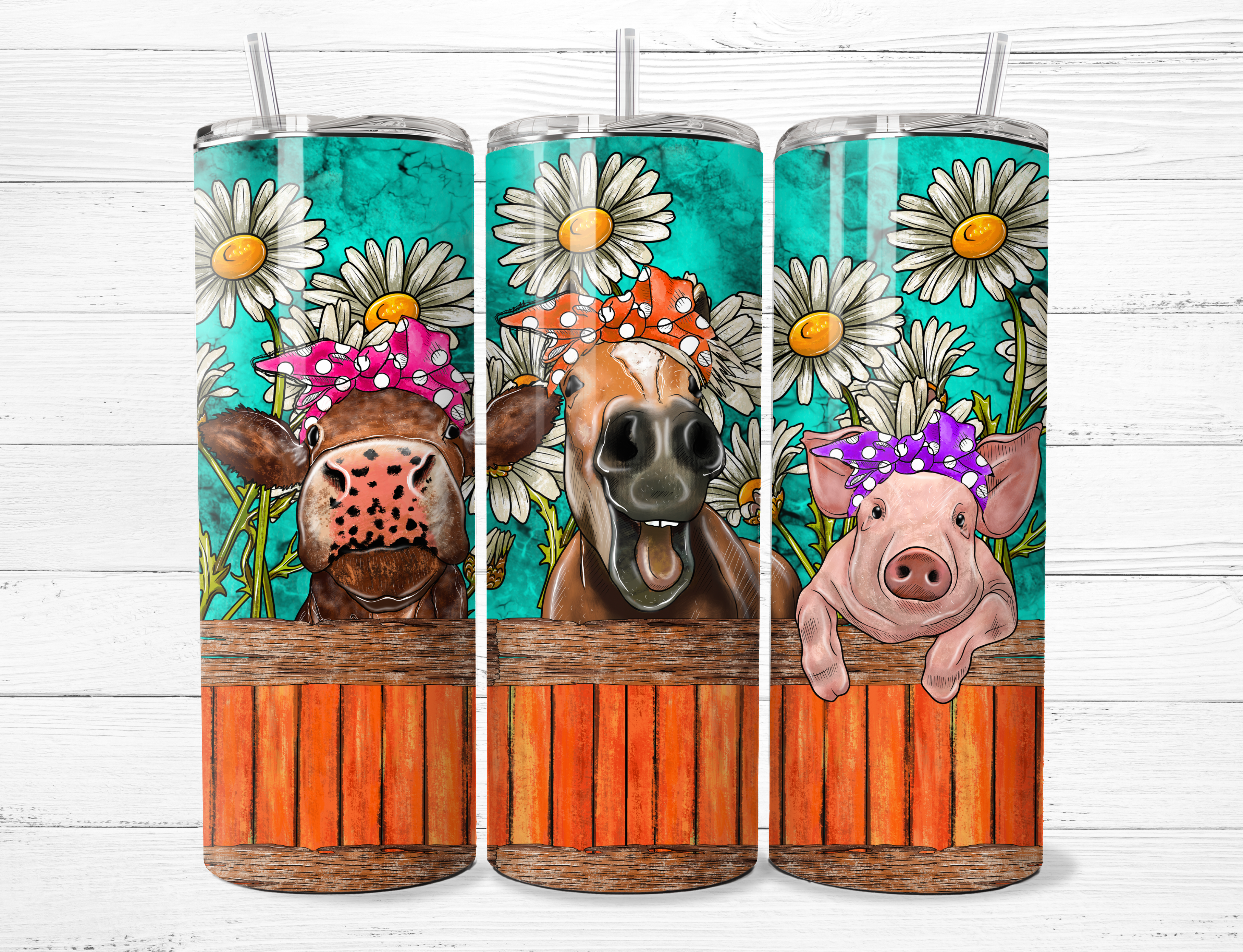Cow, Horse, Pig Farm Tumbler