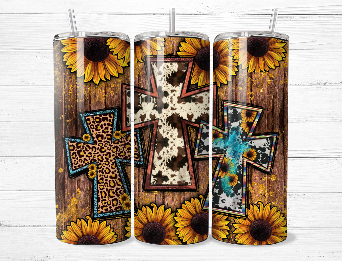 Animal Print Crosses Tumbler