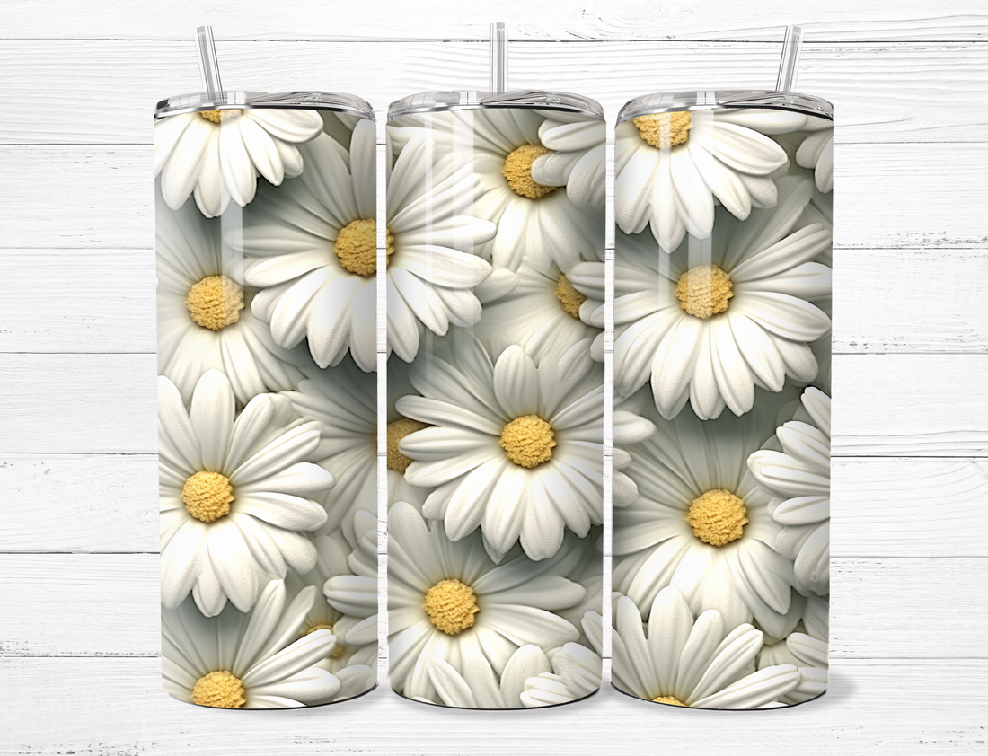 3D Daisies Tumbler