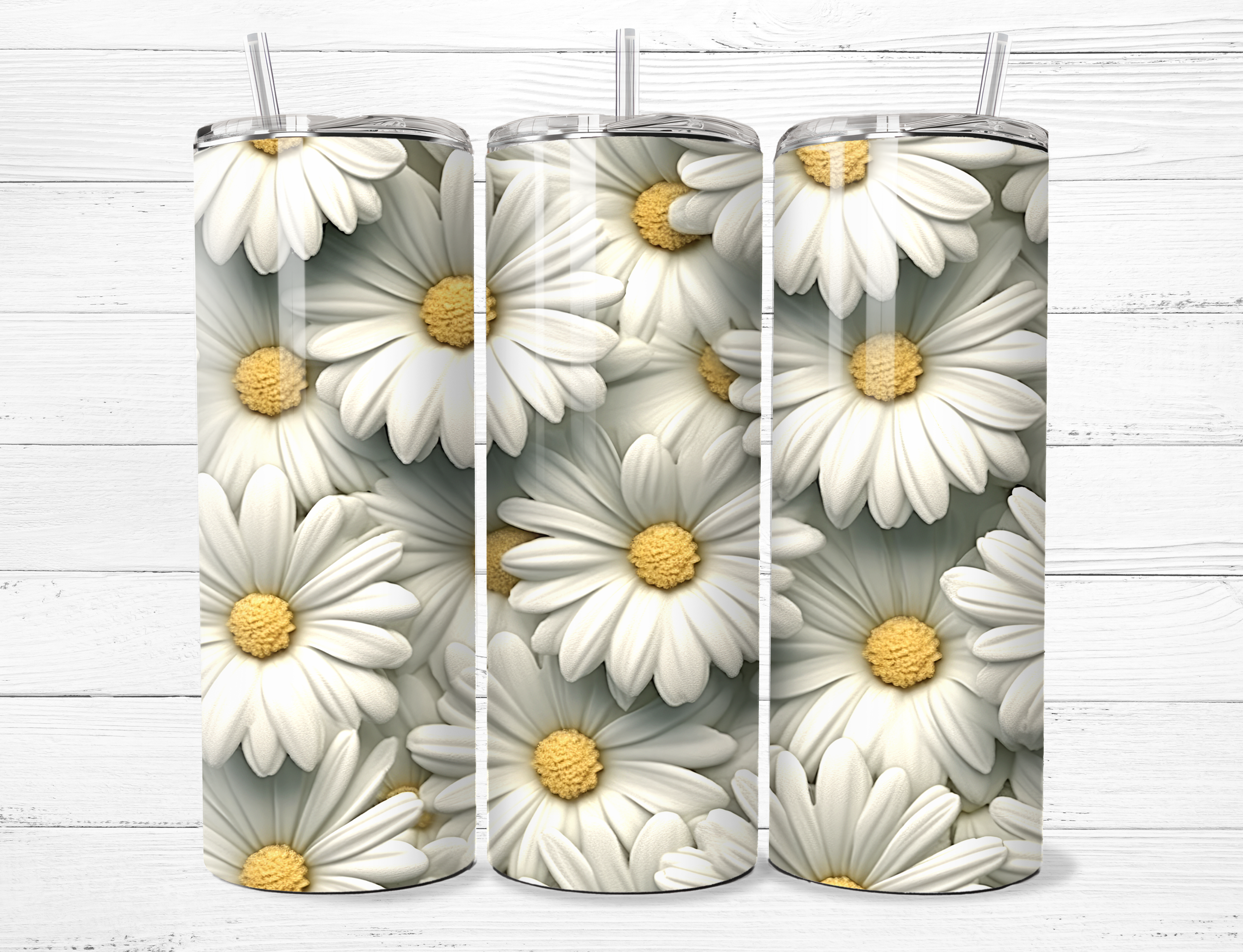 3D Daisies Tumbler