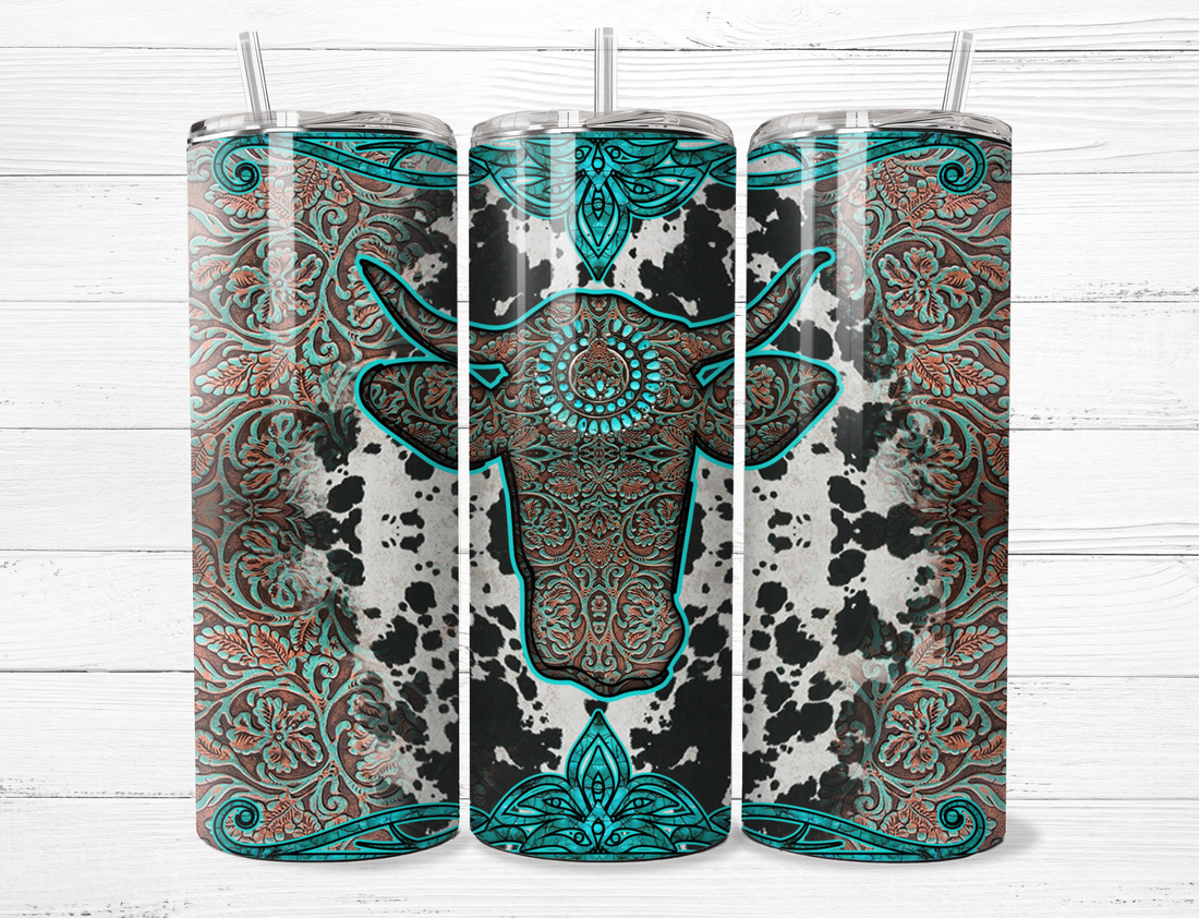 Longhorn, Western, Animal Print Tumbler