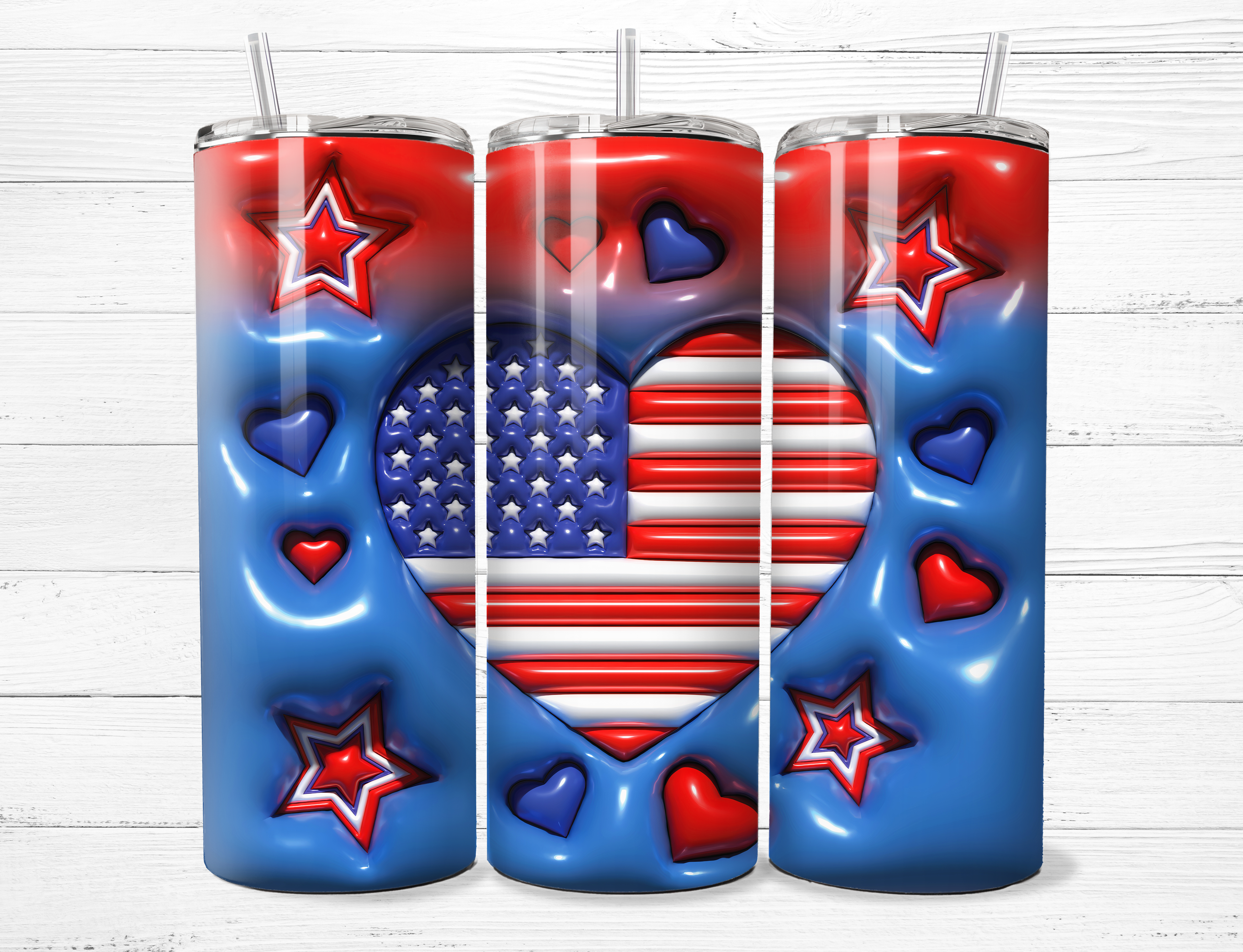 American Heart and Stars Tumbler
