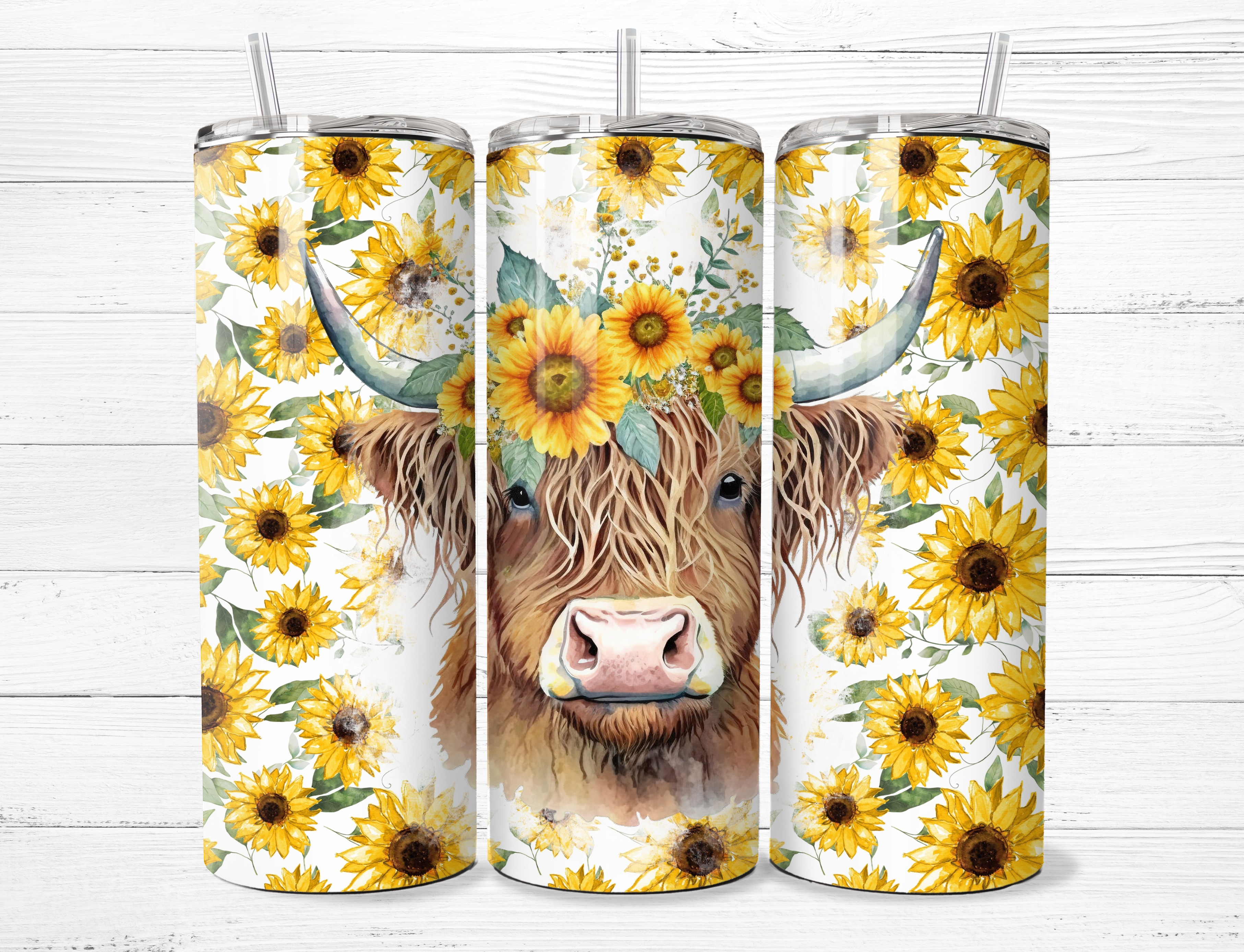 Cow & Flower Tumbler