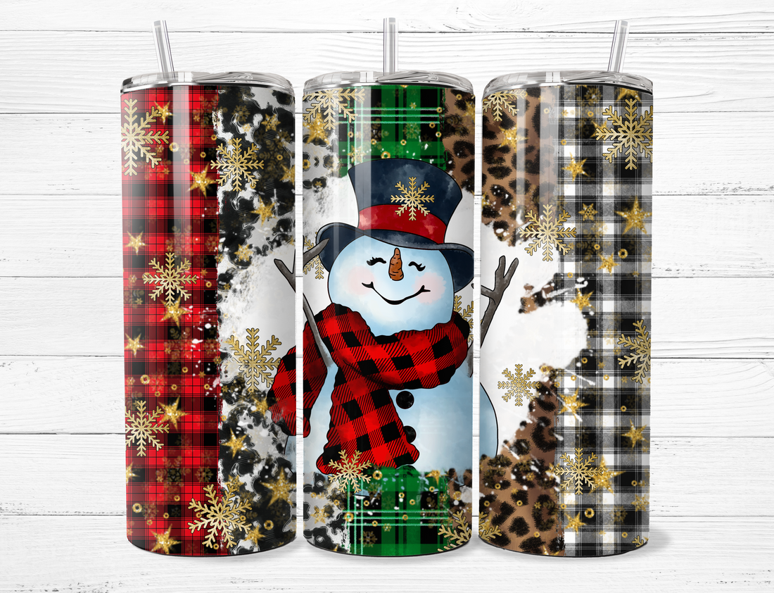 Plaid SnowmanTumbler