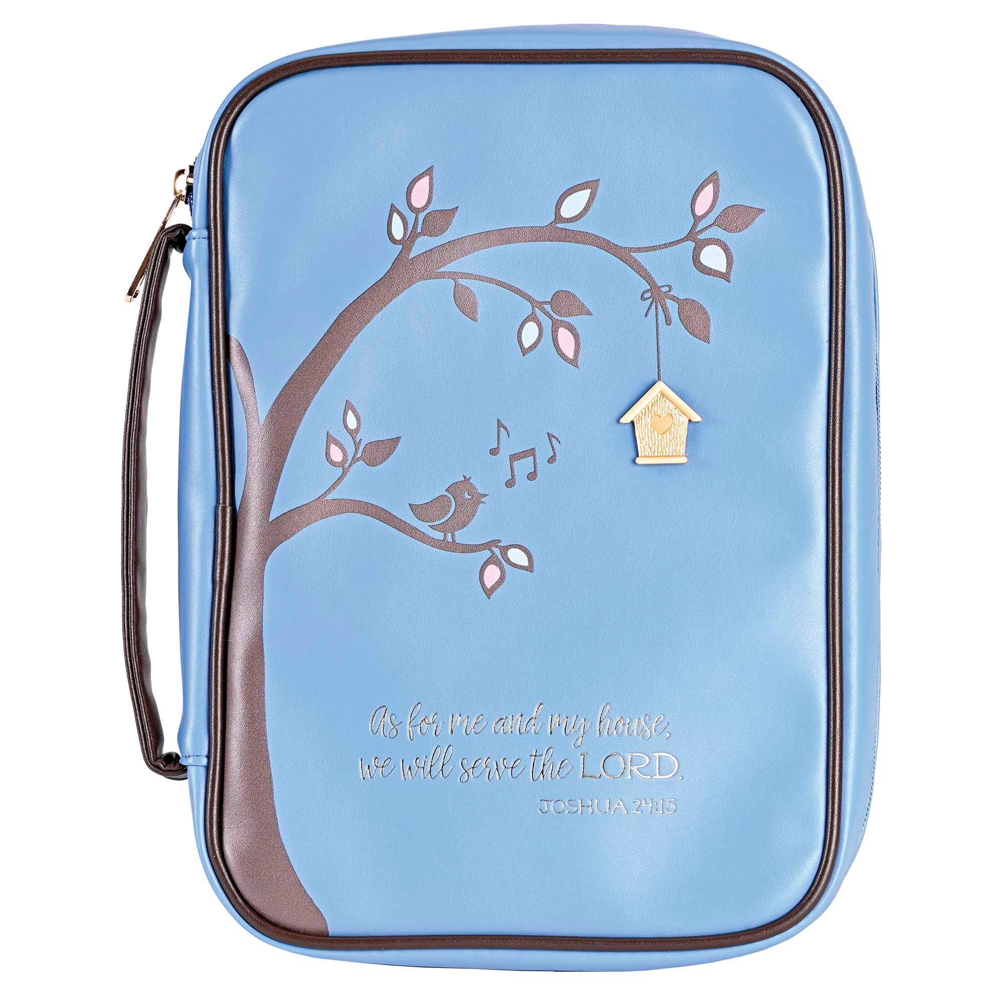 White Dove -Bible Cover As For Me & My House Blue XL