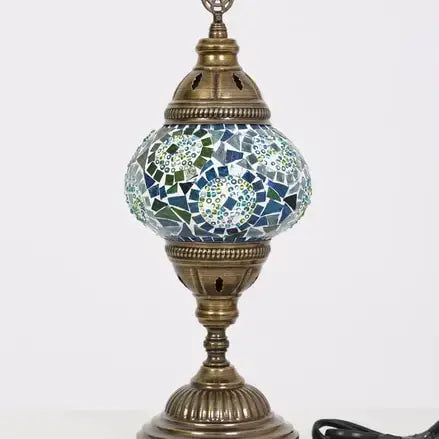 🌿 Handmade Turkish Mosaic Lamps | Spring–Summer Bestseller: Multicolor w/Red Waves
