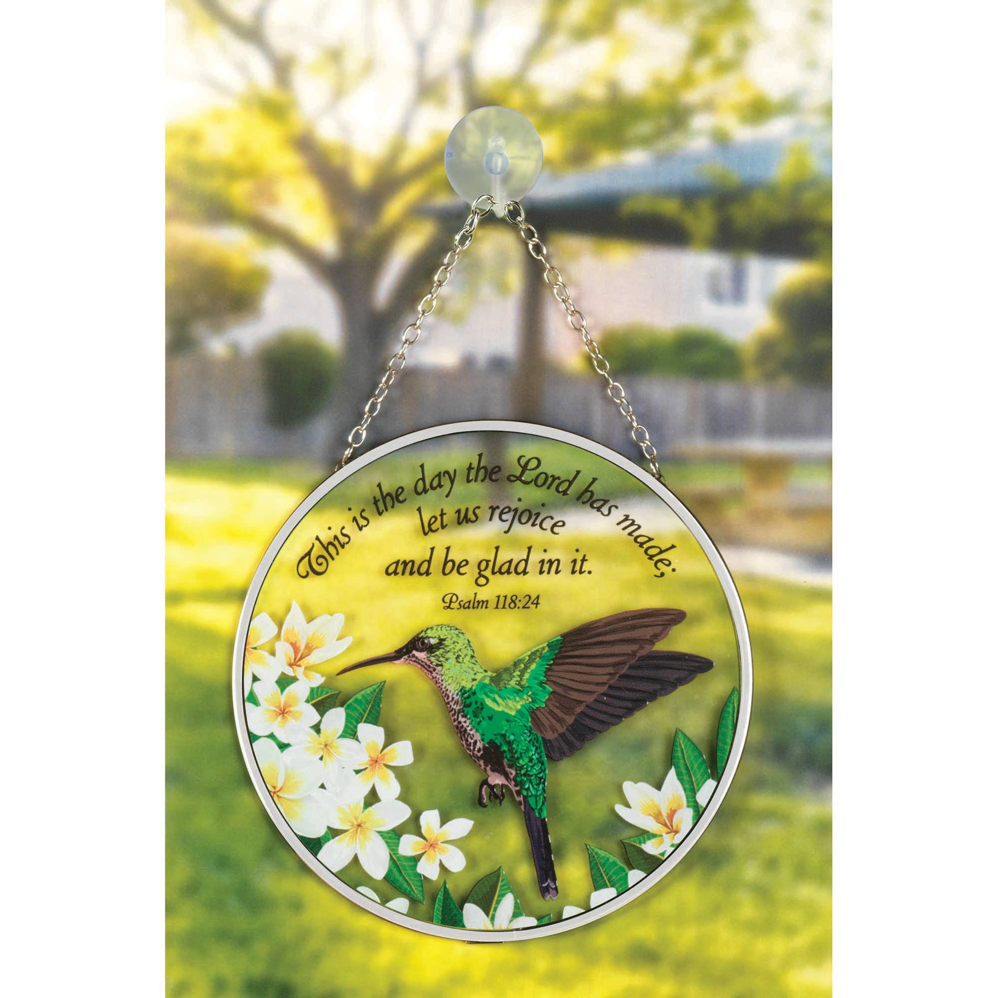 HUMMINGBIRD PSALM 118:24 SUNCATCHER