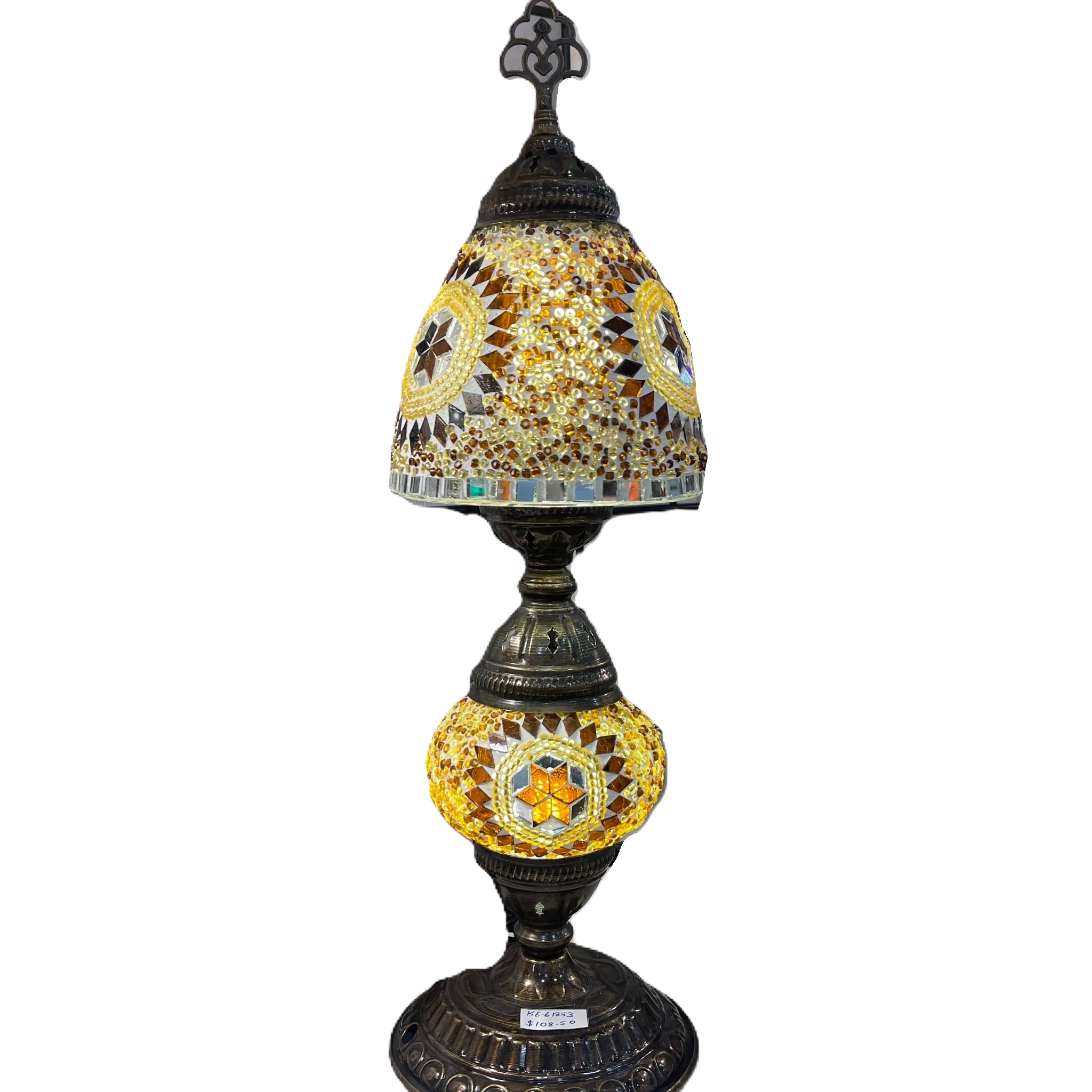 86921: 6" OPEN END MOSAIC SHADE "READING" TABLE LAMP WITH 3"