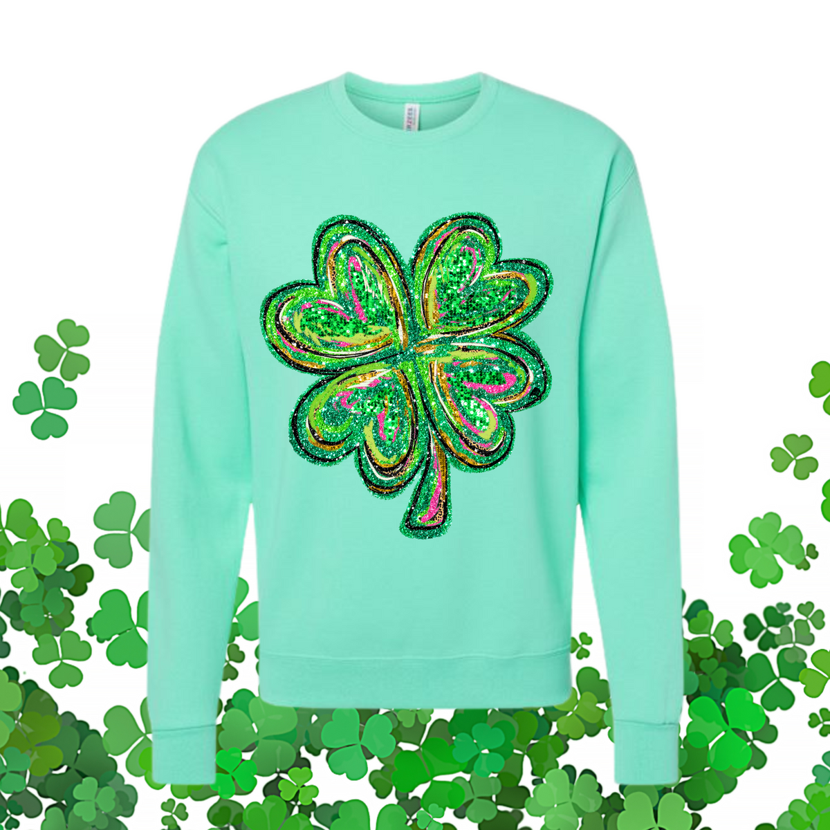 Faux Glitter Clover