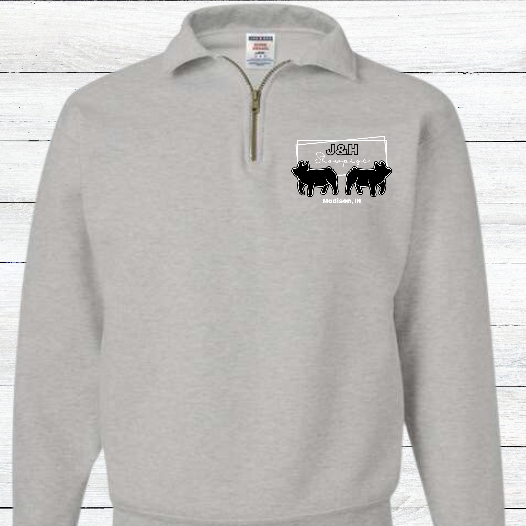 J&amp;H Showpigs.2-1/4 Zip Pullover