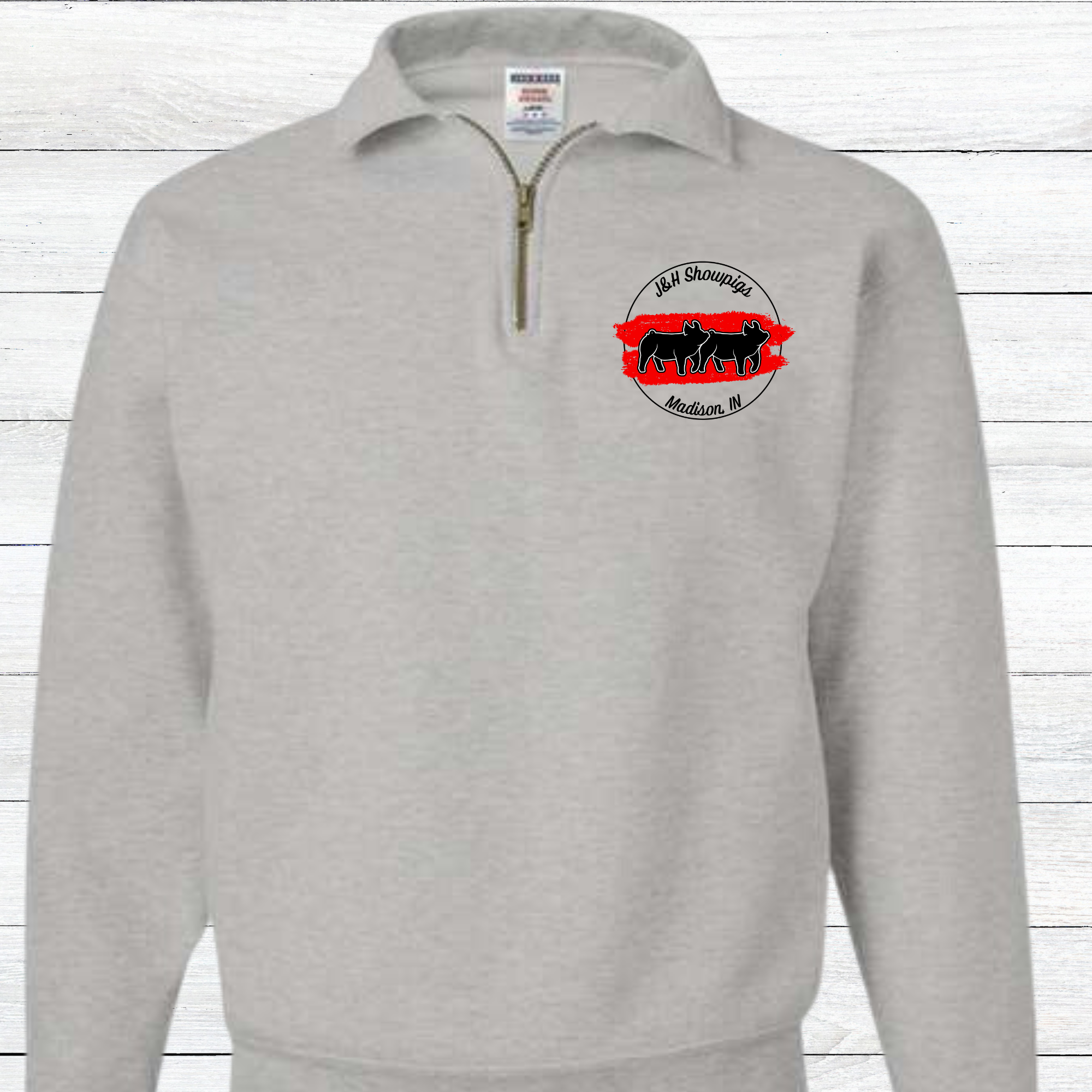 J&H Showpigs.4-1/4 Zip Pullover