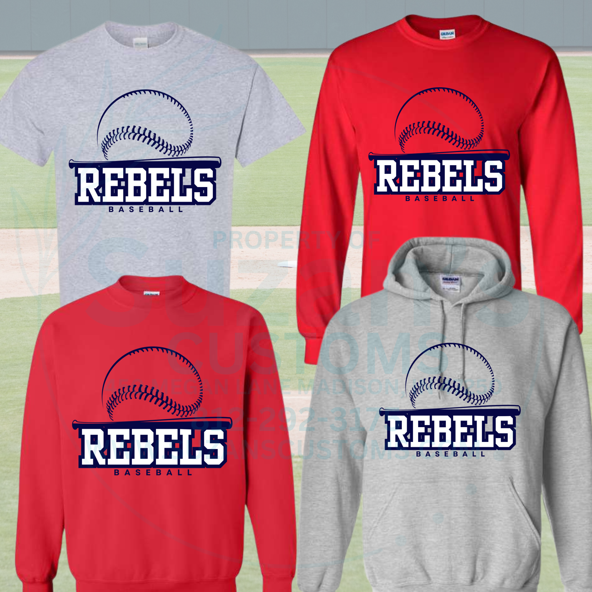 Southwestern Baseball - outline (T-shirt or Long Sleeve)