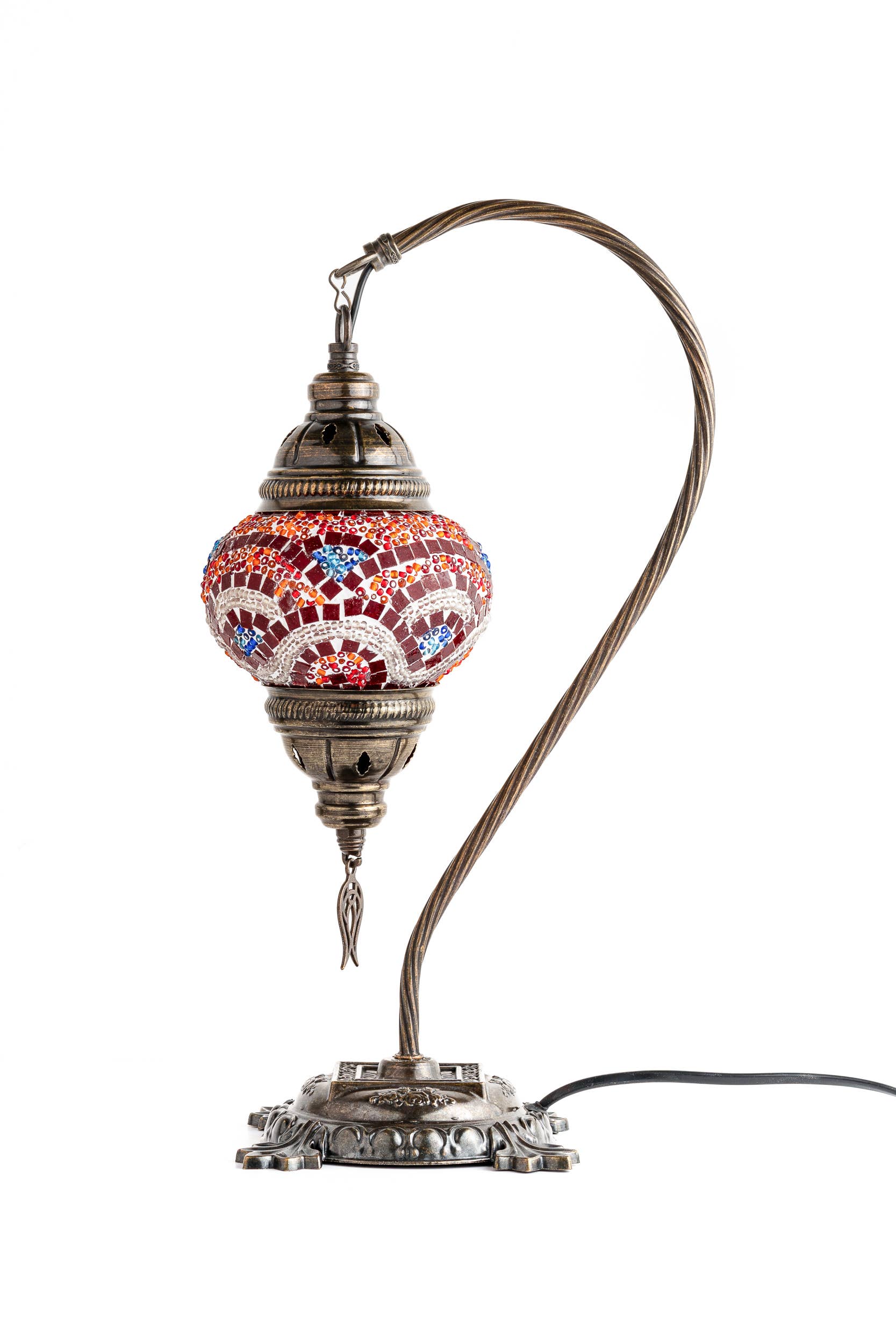 🌿 Handmade Swan Neck Mosaic Lamps Spring–Summer Bestseller: Ecru Snow Flakes