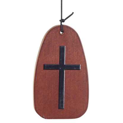 WINDCHIME BROWN CROSS ENGRAVED SAIL 36&quot;
