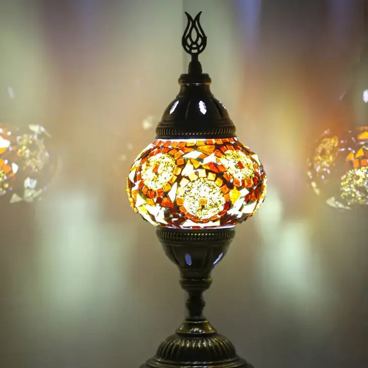 Turkish Standart Mosaic Lamps: Multicolor Flowers