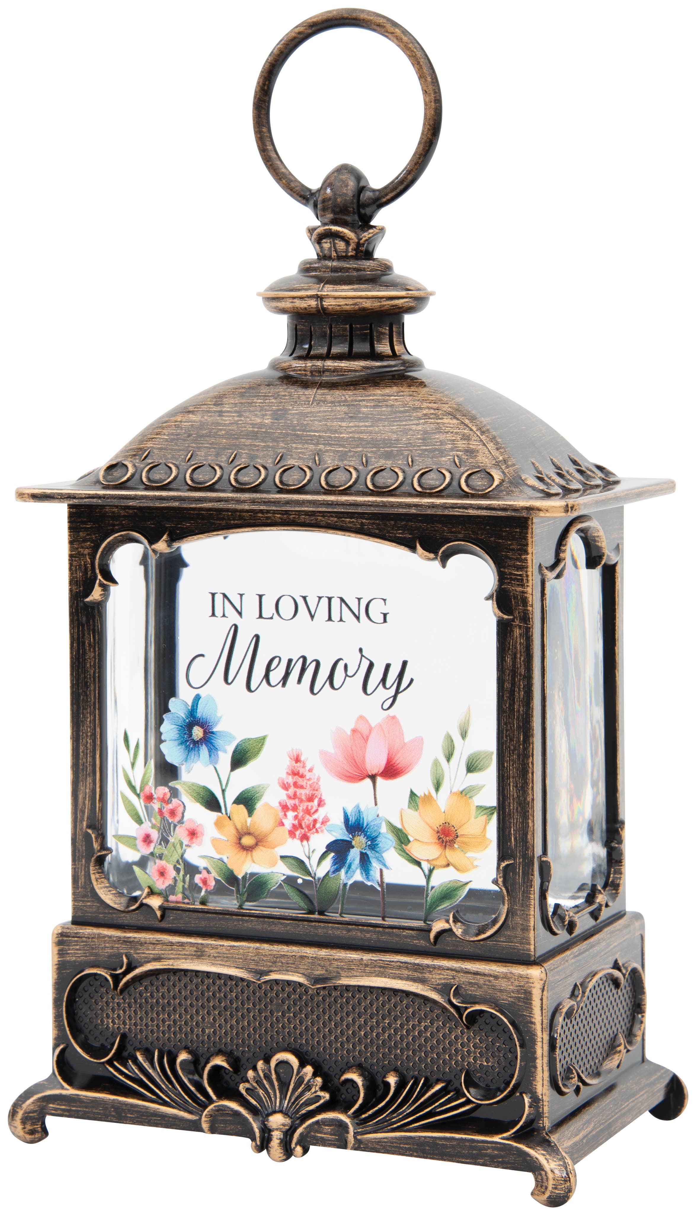 "In Loving Memory" Bronze Water Glitter Lantern