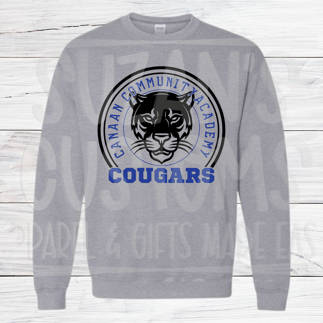 Canaan Cougars Circle Crewneck and Hoodie