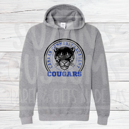 Canaan Cougars Circle Crewneck and Hoodie