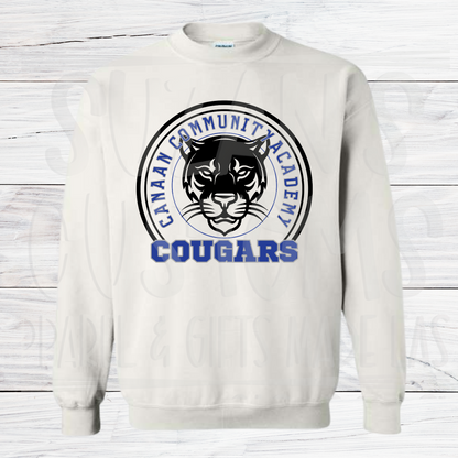 Canaan Cougars Circle Crewneck and Hoodie