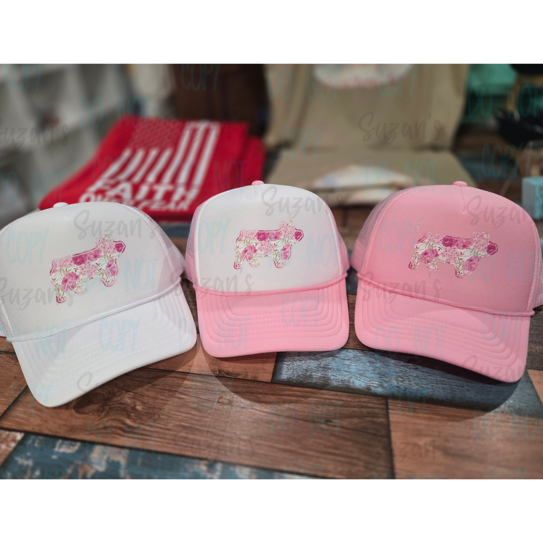 Floral Pig Hat