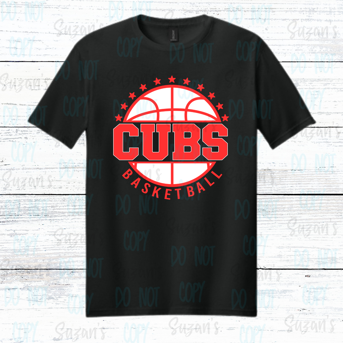 Cubs Basketball Arched Stars