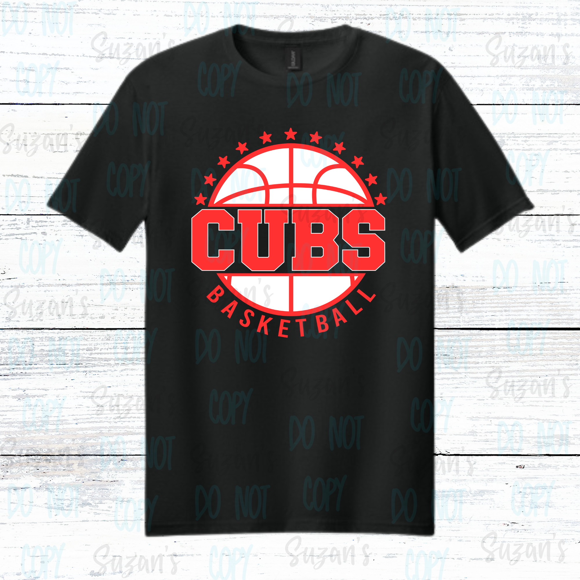 Cubs Basketball Arched Stars