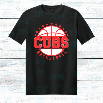 Cubs Basketball Arched Stars