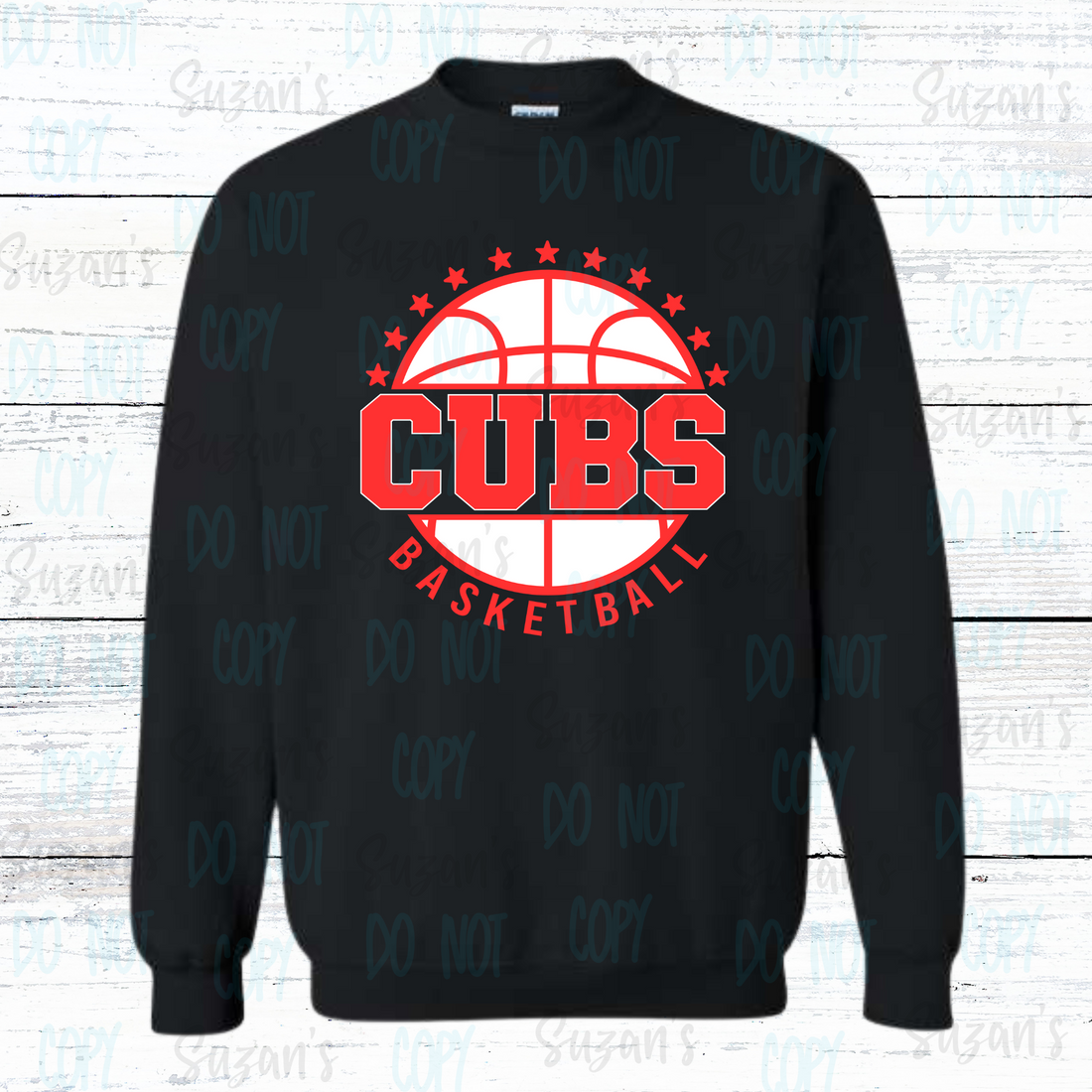 Cubs Basketball Arched Stars