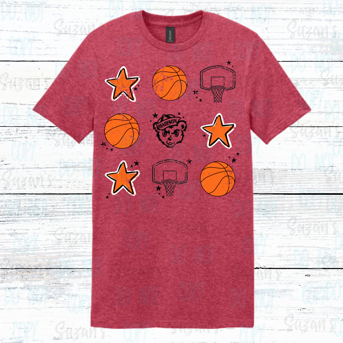 Madison Basketball Distressed Stack