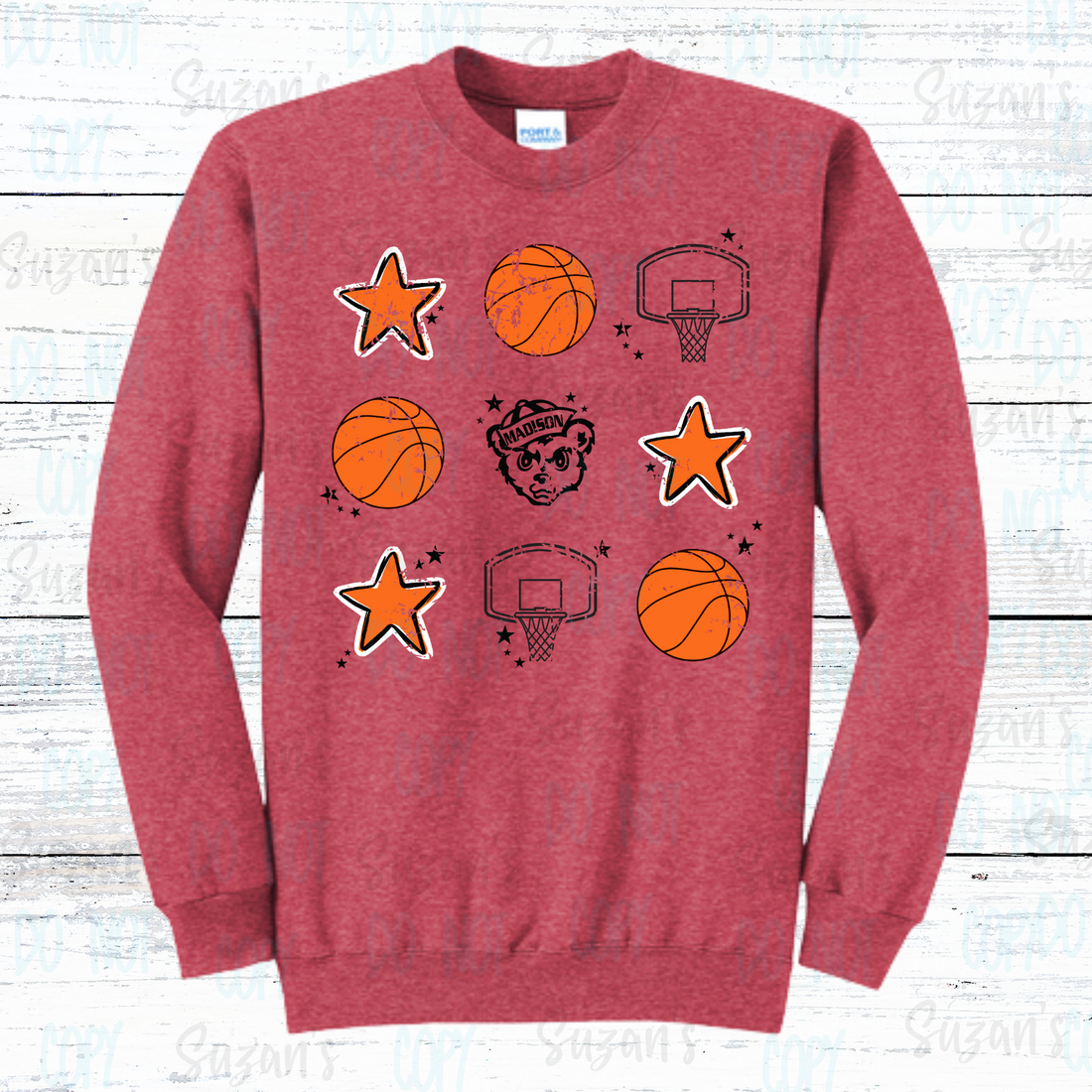 Madison Basketball Distressed Stack