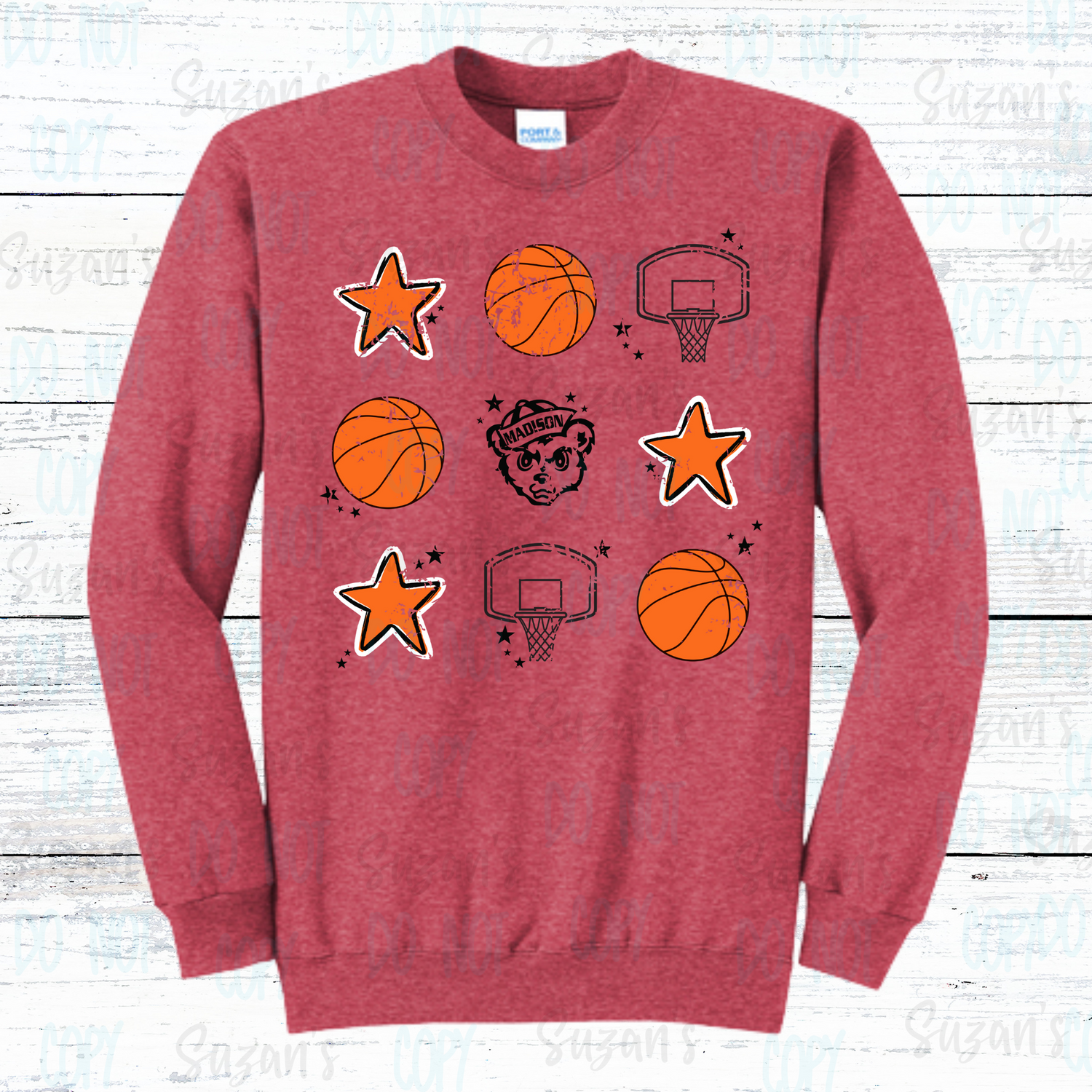 Madison Basketball Distressed Stack