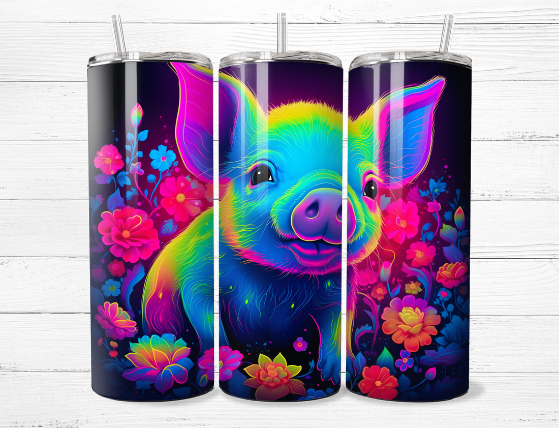 Neon Piggy Tumbler