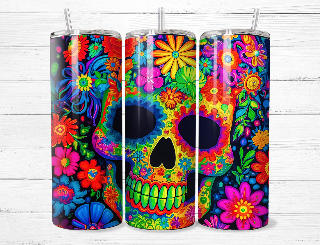 Neon Skull Tumbler