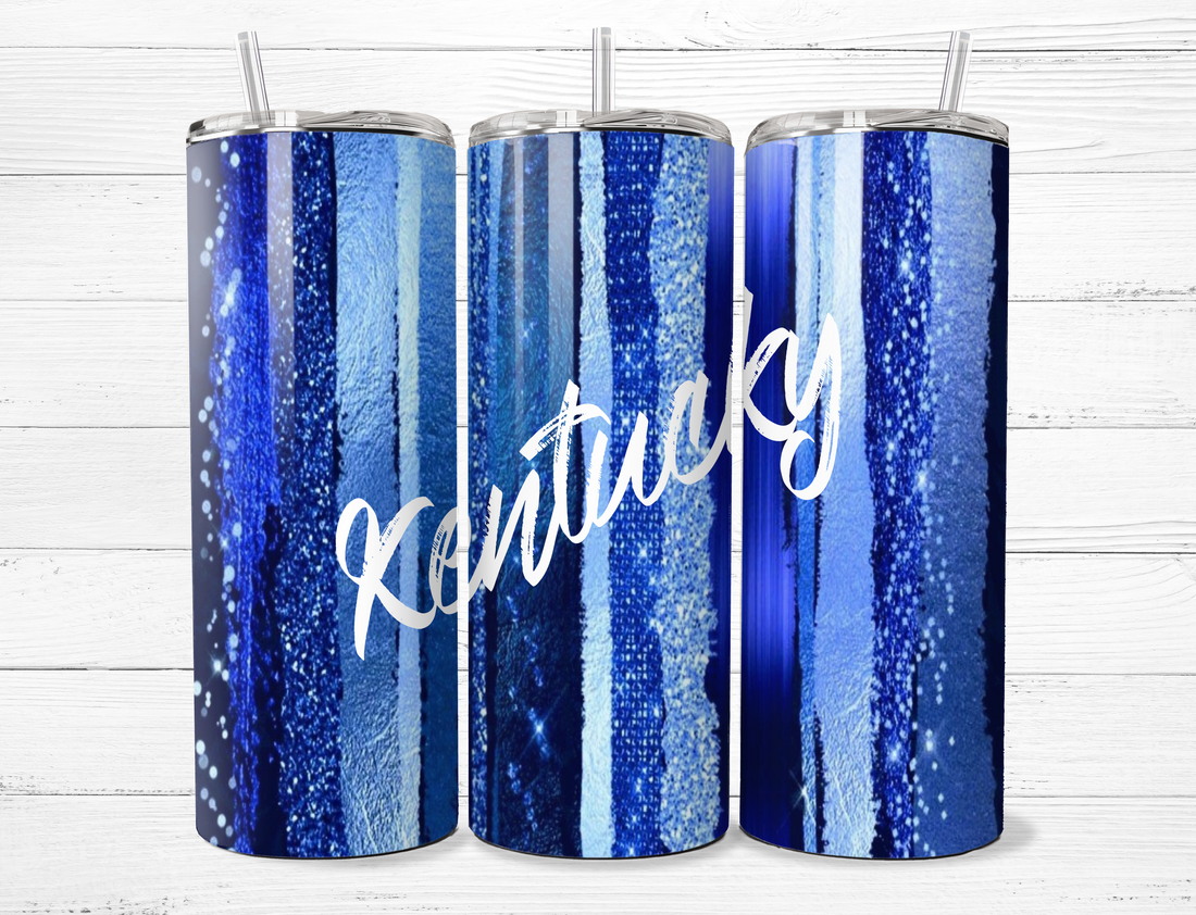 Blue Stripes Kentucky Tumbler