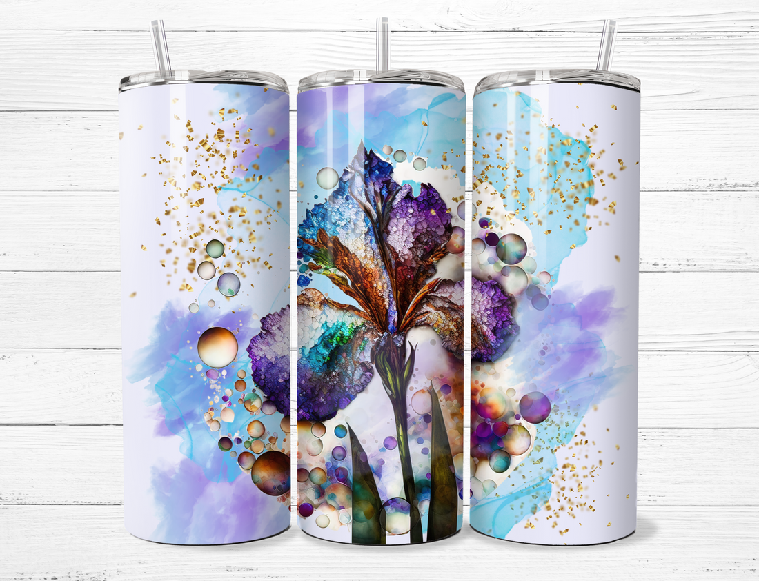 Watercolor Iris Tumbler