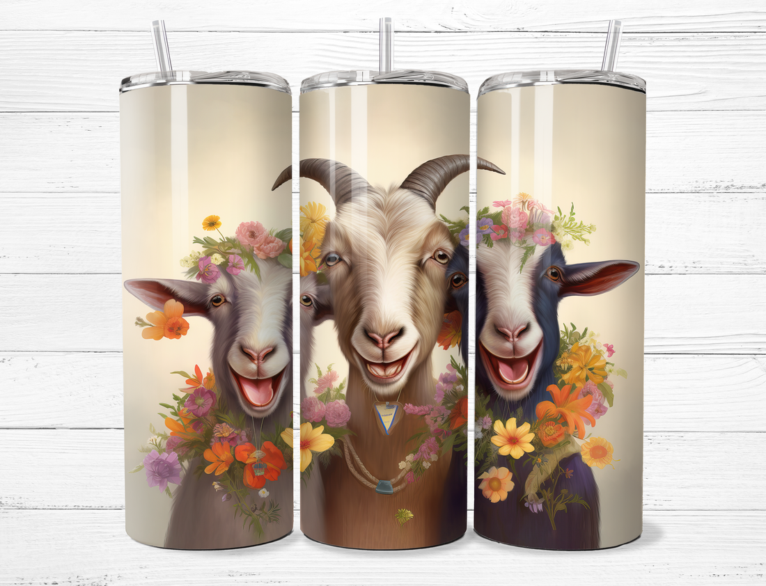 Goats &amp; Flowers Tumbler