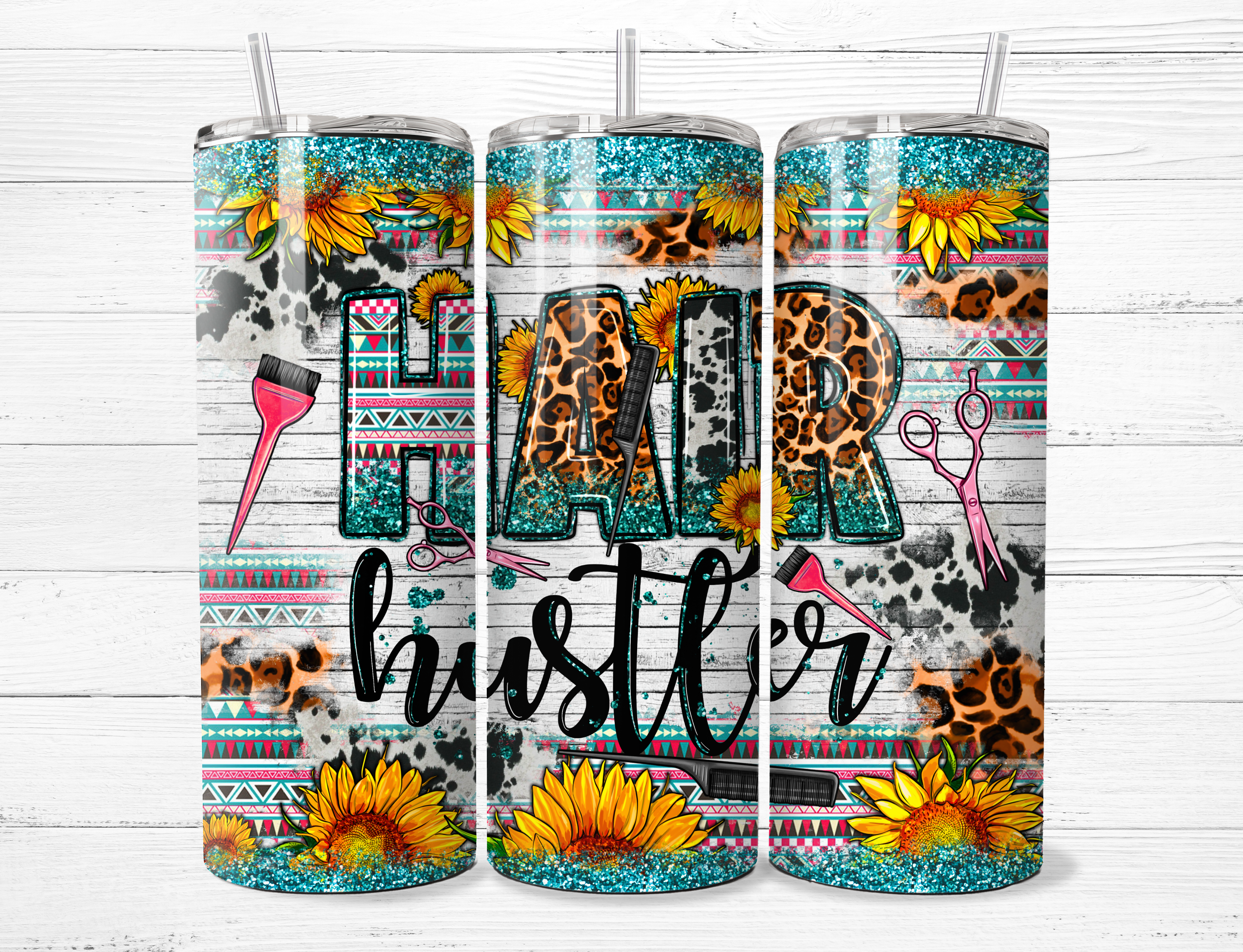 Hair Hustler &amp; Sunflowers Tumbler