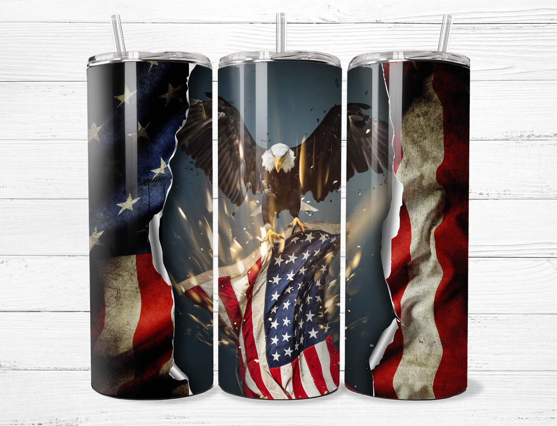 Eagle &amp; American Flag Tumbler